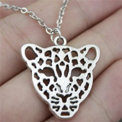 Halsband Leopard Kattdjur Silver