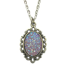 Halsband Glitter Lila/Opal Drus Goth Viktoriansk
