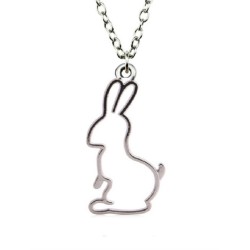 Halsband Kanin Rabbit Hare Djurmotiv Silver
