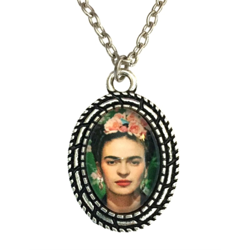 Halsband Frida Kahlo Feminist Feminism Ikon Rostfri kedja