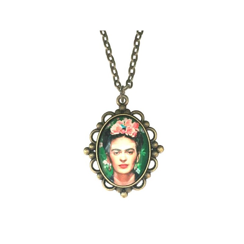 Halsband Frida Kahlo Feminist XL Bronsfärg Ikon Feminism Symbol