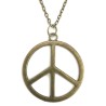 Halsband Peace Fredssymbol Brons LÅNG KEDJA Symbol