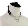 Choker Hjärta Collar RÖD PU-läder Halsband Goth Harness