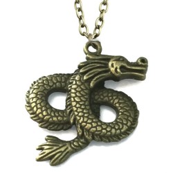 Halsband Drake i kinesisk stil BRONS Dragon