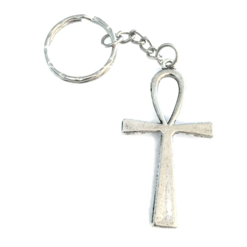 Nyckelring Ankh Egyptisk Symbol Kors Silvermetall