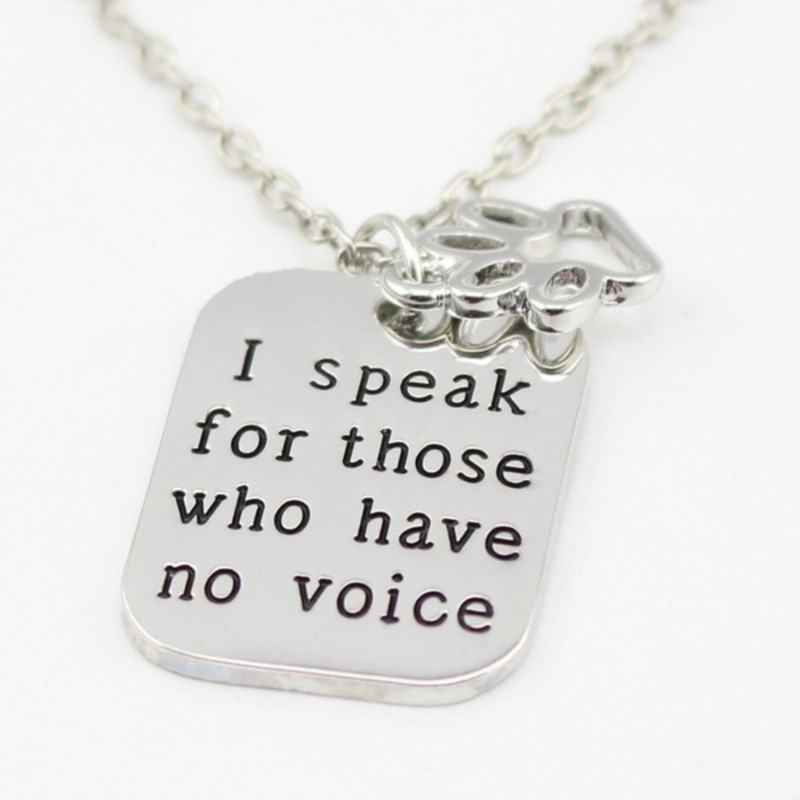 Halsband Djurvän Tass Hund "I Speak for those who...." Tass