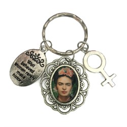 Nyckelring Frida Kahlo Silver Feminist Feminism Ikon Symboler