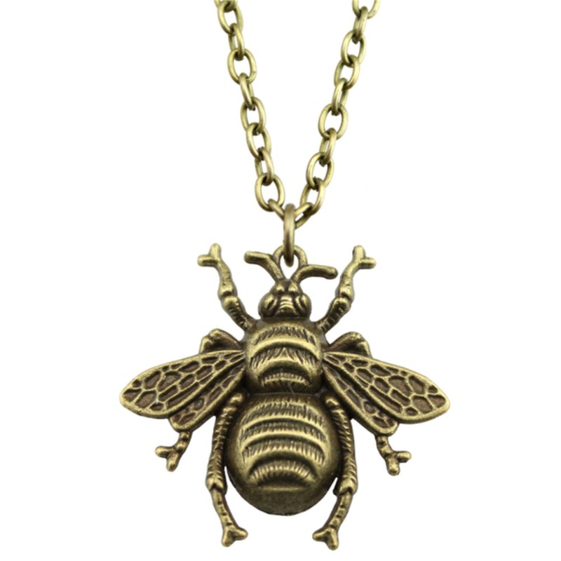 Halsband Humla Insekt Bumblebee Brons Lång kedja.