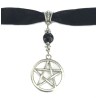 Choker Pentagram Onyx Sammet/velvet Wicca Pagan Halsband
