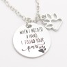 Halsband Katt Hund - When I Needed a hand.... Minnessmycke Rostfri kedja 50 cm