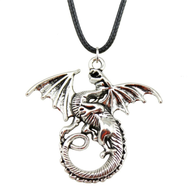 Halsband Drake Dragon Fantasy SILVER Rem