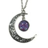 Halsband Måne Halvmåne LILA Glitter Pagan Wicca Crescent Moon