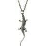 Halsband Ödla Reptil Silver Gecko Lizard Kedja