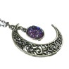 Halsband Måne Halvmåne LILA Glitter Pagan Wicca Crescent Moon