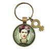 Nyckelring Frida Kahlo Feminist Feminism Ikon Symbol Bronsfärgad