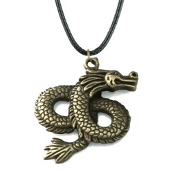 Halsband Drake i kinesisk stil BRONS Dragon Rem