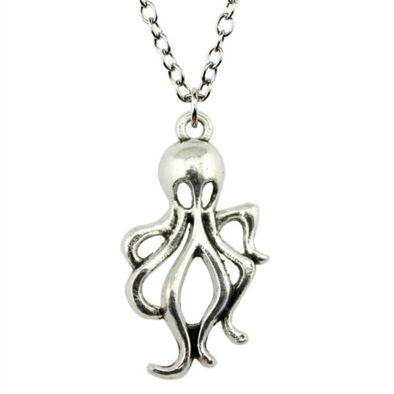 Halsband Bläckfisk Octopus Kraken rostfri kedja 50 cm
