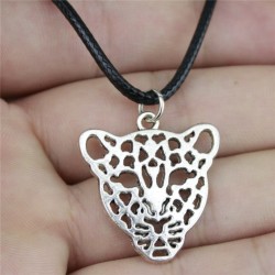 Halsband Leopard Kattdjur Silver Rem