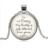 Halsband IÂ´m not crazy..Cheshire Cat Katten Alice I underlandet Rostfri kedja