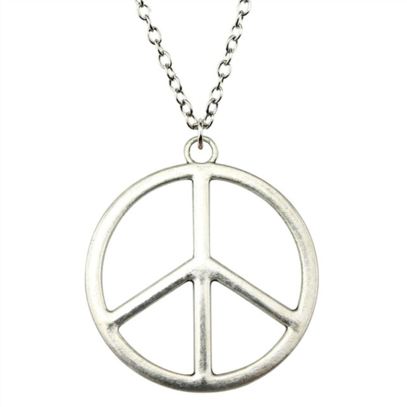 Halsband Peace Fredssymbol LÅNG KEDJA Symbol