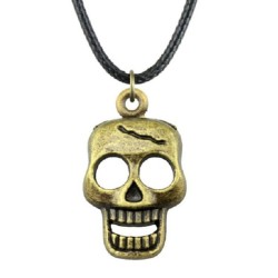 Halsband Dödskalle Brons Skull Skelett Halsband Halsband Rem