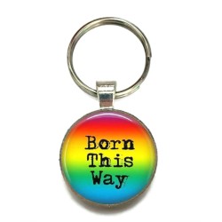 Nyckelring Pride Regnbågssmycke Born This Way LGBT HBTQ