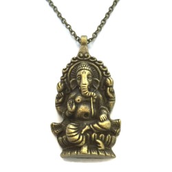 Halsband  Ganesha Hinduism BRONS Mytologi Buddhism Lång Kedja