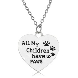 Halsband All My Children Have Paws Katt/Hund Djurälskare Hjärta