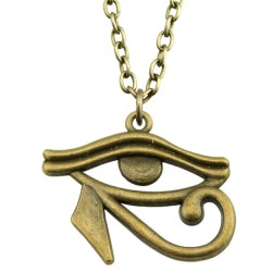 Halsband Horus Eye Of Ra BRONS Öga Solgud Kedja