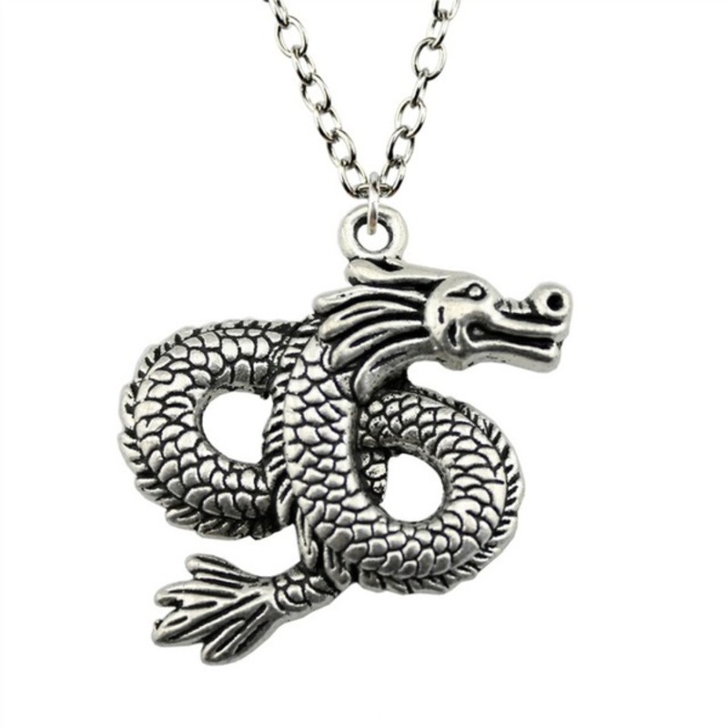 Halsband Drake i kinesisk stil SILVER Dragon