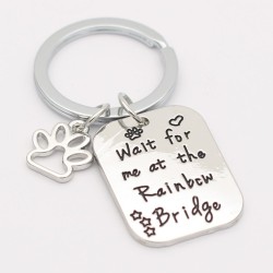 Nyckelring Katt Hund Minnessmycke Tass Rainbow Bridge
