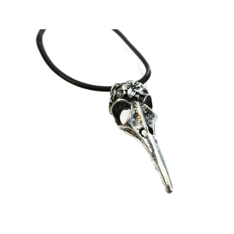 Halsband Kranium Fågel Skull Raven Skelett - Rem