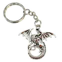 Nyckelring Drake Dragon Fantasy Silver