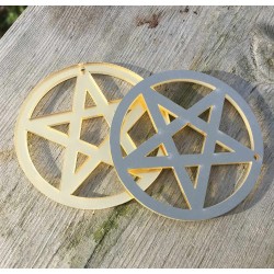 Örhängen Pentagram OVERSIZE Wicca Pagan Guld Pentacle Symbol