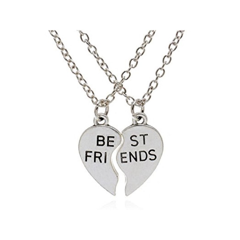 Halsband Best Friends Delat hjärta 2 halsband Partner/Kompis Rostfri Kedja
