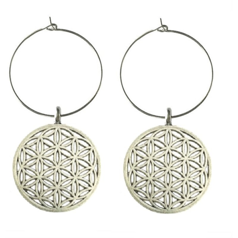 Örhängen Creoler Flower Of Life Mandala Symbol Alkemi Geometri