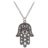Halsband Hamsa Fatimas Hand Judisk Muslimsk Symbol Rostfri Kedja
