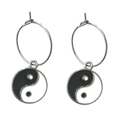 Örhängen Creoler Yin Yang Kraft Symbol Hoop Ringar