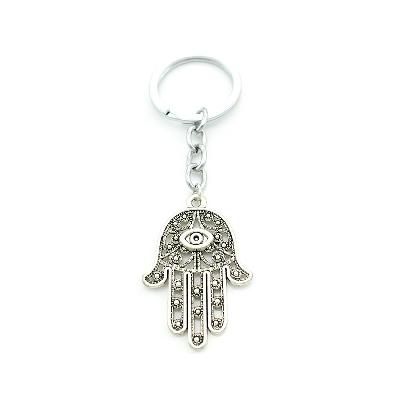 Nyckelring Hamsa Fatimas Hand Muslimsk Judisk Symbol