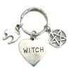 Nyckelring Witch Pentagram Katt Wicca Pagan 
