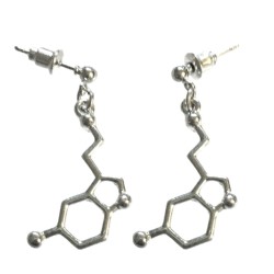 Örhängen Serotonin Molekyl Stift Stud Kemi Science