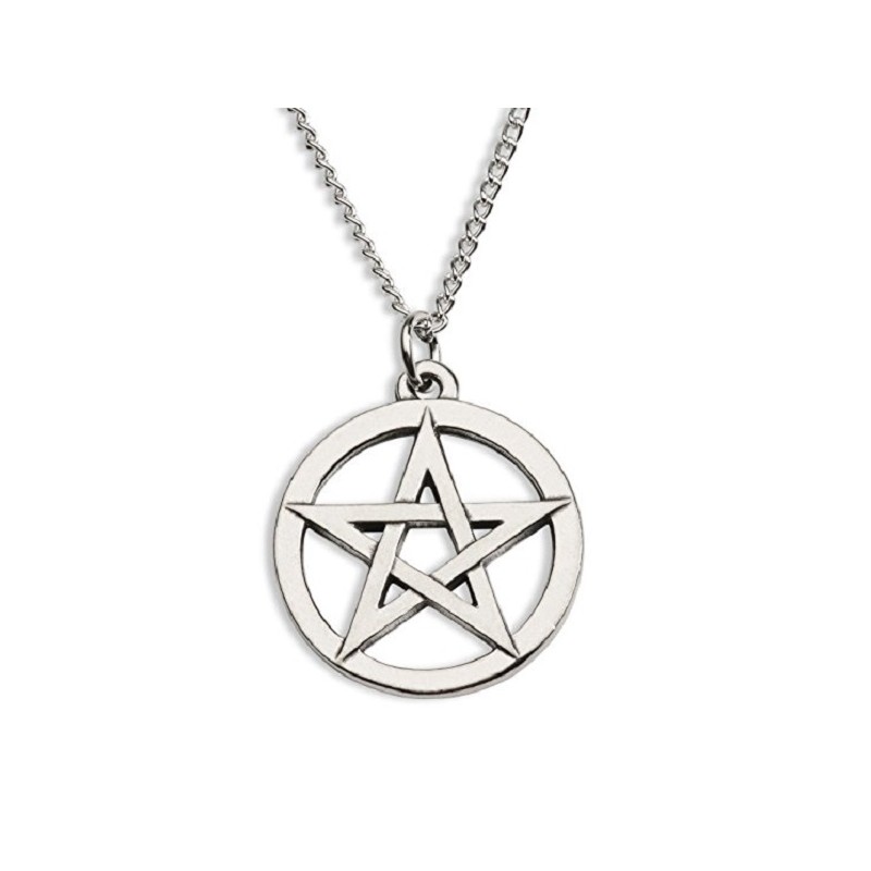 Halsband Pentagram Wicca Pagan Rostfri Kedja