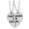 Partners In Crime Kompis/Partner x2 halsband hjärta