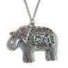 Halsband  Elefant i indisk stil  Antiksilver Rostfri Kedja