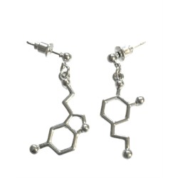 Örhängen Serotonin Dopamin Asymmetriska Stift Stud Molekyl