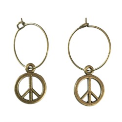 Örhängen Creoler Peace BRONS Symbol Hoops