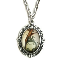 Halsband TOTORO Anime Figur Miyazaki Silver Rostfri kedja