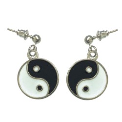 Örhängen Yin Yang Stift Stud Kraft Symbol