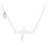 Halsband Hjärtslag Pulse EKG Heatbeat Hjärta Silver