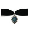 Choker Blå Glitter/Druz - Goth Rock - Velvet choker